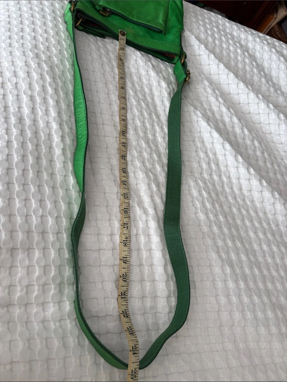 Fossil Green Leather Crossbody Bag